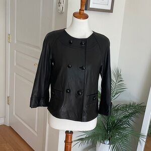Talbots Elegant Black Leather Jacket